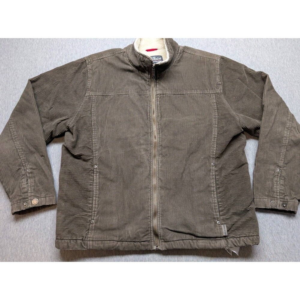 Women's Brown Cowgirl Woolrich Corduroy Sherpa Full Zip Jacket Size Large